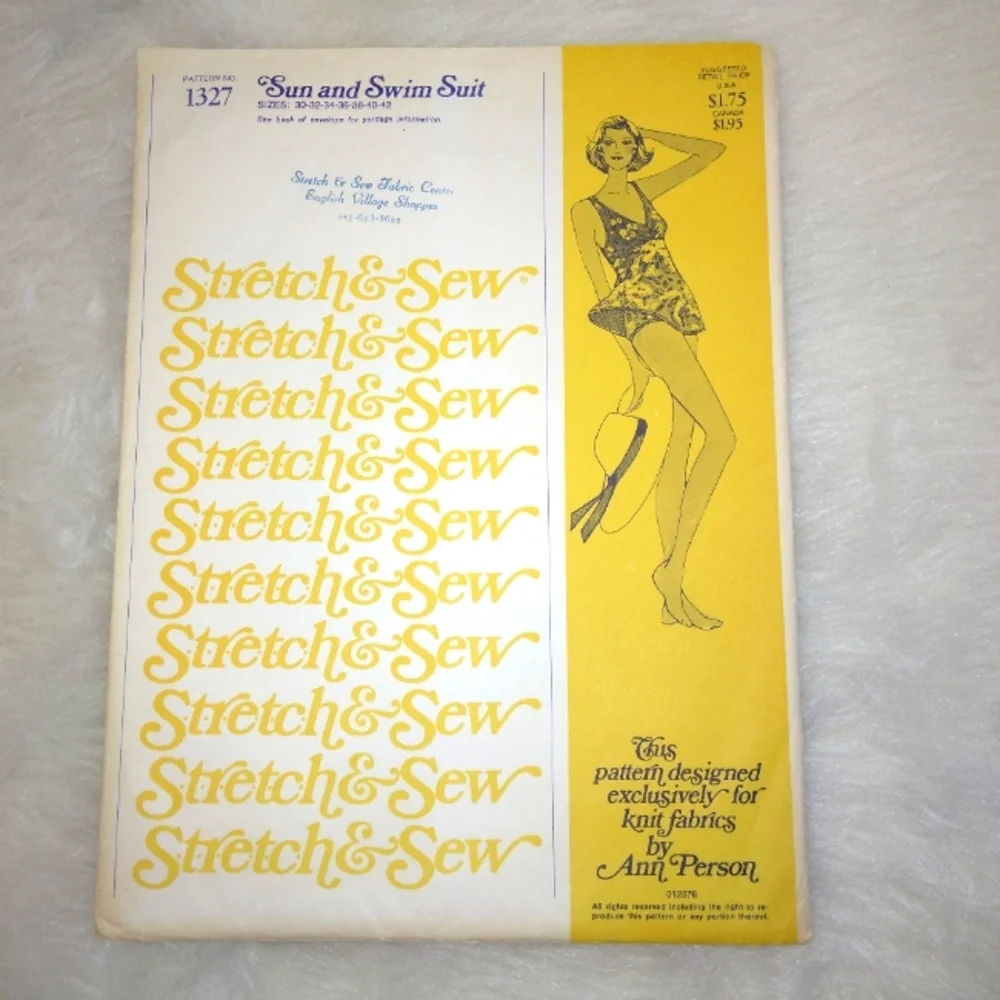 STRETCH & SEW 1327 Sun and Swim Suit Bust Size 30-32-34-36-38-40-42